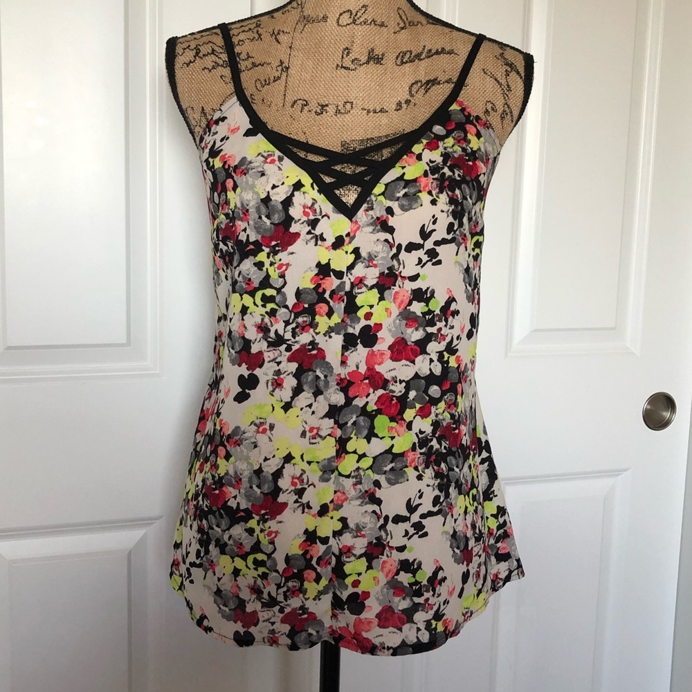 Like new sheer ink blot patterned tank